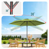 VOUNOT 270cm Garden Parasol, UV50+ Sun Umbrella w/Shoulder Carry Bag, Olive Green