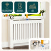 VOUNOT Radiator Cover Cabinet with Vertical Slats, White, 111x19x82cm