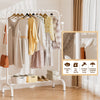 VOUNOT Clothes Rack with Shoe Shelf & 8 Hooks Metal Wardrobe 110x41x150cm, White