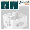 VOUNOT Metal Umbrella Stand, Freestanding Holder with Drip Tray & 4 Hooks, Hexagon Pattern, White