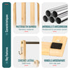 VOUNOT Freestanding Towel Rail 3-Tier Bamboo Towel Stand, Natural