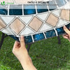 VOUNOT Round Tablecloth Covers Elastic Outdoor Picnic Waterproof Table Cover Ceramic Pattern 90-120cm - VOUNOTUK