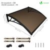 VOUNOT 100x80cm Front Door Canopy Porch Outdoor Awning, Patio Rain Shelter, Brown