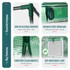 VOUNOT Garden Greenhouse w/Roll-Up Door, 135g/m² PE Cover, 200x77x170cm, Green