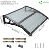VOUNOT 120x80cm Front Door Canopy Porch Outdoor Awning, Patio Rain Shelter, Anthracite