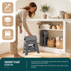 VOUNOT  Folding Step Stool, Anti-Slip Folding Stool, 37x30x32.5 cm Grey