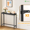 VOUNOT Slim Console Table, Metal Frame Entryway Table, 75x24x75 cm, Black