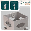 VOUNOT Metal Umbrella Stand, Freestanding Holder with Drip Tray & 4 Hooks, Hexagon Pattern, Beige