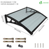 VOUNOT 100x80cm Front Door Canopy Porch Outdoor Awning, Patio Rain Shelter, Anthracite