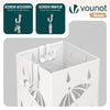 VOUNOT Metal Umbrella Stand, Freestanding Holder with Drip Tray & 4 Hooks, White