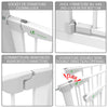 VOUNOT Stair Gates, Pressure Fit Safety Gate, White 75-96 cm