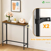 VOUNOT Slim Console Table, Metal Frame Entryway Table, 75x24x75 cm, Brown