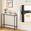VOUNOT Slim Console Table, Metal Frame Entryway Table, 75x24x75 cm, White