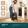 VOUNOT  Folding Step Stool, Anti-Slip Folding Stool, 39x32x40 cm Black