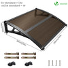 VOUNOT 120x80cm Front Door Canopy Porch Outdoor Awning, Patio Rain Shelter, Brown