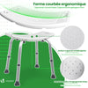 VOUNOT Adjustable Shower Stool, Bath Seat w/Non-Slip Feet Max Load 136 kg, White