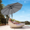 VOUNOT 2.7m Garden Parasol, Sunshade Patio Outdoor Tilting Umbrella with Crank Handle and Cover, Grey