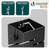 VOUNOT Metal Umbrella Stand, Freestanding Holder with Drip Tray & 4 Hooks, Diagonal Pattern, Black