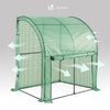 VOUNOT Lean to Wall Greenhouse with Zipped Roll-Up Door 200x100x180cm, Green