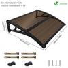 VOUNOT 100x80cm Front Door Canopy Porch Outdoor Awning, Patio Rain Shelter, Brown