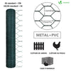 VOUNOT Chicken Wire Mesh, Metal Animal Fence, 13mm Holes, 1m x 50m, PVC Coated Green