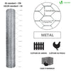 VOUNOT Chicken Wire Mesh, Metal Animal Fence, 13mm Holes, 1m x 50m, Galvanized Silver - VOUNOTUK