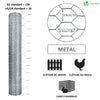 VOUNOT Chicken Wire Mesh, Metal Animal Fence, 25mm Holes, 1m x 50m, Galvanized Silver - VOUNOTUK