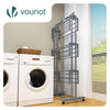 VOUNOT 4 Tier Clothes Airer Drying Rack with Wheels, 126x63x170cm, Grey
