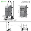VOUNOT Folding Shopping Trolley, Aluminium Lightweight Shopping Cart 45L Grey