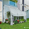 VOUNOT Lean to Wall Greenhouse with Zipped Roll-Up Door 300x100x180cm, White