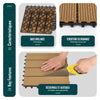 VOUNOT WPC Decking Tiles Set of 16, Outdoor Deck Tiles, 30x30 cm,Natural Wood