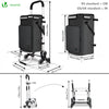 VOUNOT Folding Shopping Trolley, Aluminium Lightweight Shopping Cart 50L Black