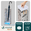 VOUNOT Metal Umbrella Stand, Freestanding Holder with Drip Tray & 4 Hooks, Beige
