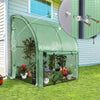 VOUNOT Lean to Wall Greenhouse with Zipped Roll-Up Door 300x100x180cm, Green