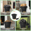 VOUNOT® 5L Ash Bucket with Lid, Shovel & Brush for Wood Burning Stove, Black