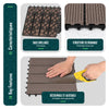 VOUNOT WPC Decking Tiles Set of 16, Outdoor Deck Tiles, 30x30 cm,Brown