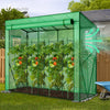 VOUNOT Garden Greenhouse w/Roll-Up Door, 135g/m² PE Cover, 200x77x170cm, Green