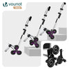 VOUNOT Folding Shopping Trolley on 6 Wheels, Aluminium Lightweight Shopping Cart, 55L, Black