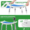 VOUNOT Adjustable Shower Stool, Bath Seat w/Non-Slip Feet Max Load 136 kg, Blue