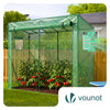 VOUNOT Garden Greenhouse w/Roll-Up Door, 135g/m² PE Cover, 200x77x170cm, Green