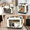 VOUNOT Pet Carrier Bag Portable Foldable Dog Cat Travel Carrier Bag, 3 Entry Doors, Breathable Mesh and Padded Handles, L Beige - VOUNOTUK