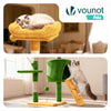 VOUNOT Cat Tree with Scratching Posts Multi - Level Cat Activity 112cm Green&Orange