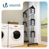 VOUNOT 4 Tier Clothes Airer Drying Rack with Wheels, 126x63x170cm, Black Grey