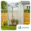 VOUNOT Garden Greenhouse w/Roll-Up Door, 135g/m² PE Cover, 100x50x150cm, White