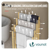VOUNOT Freestanding Towel Rail 4-Tier Bamboo Towel Stand, Natural