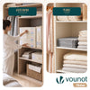VOUNOT 6 Pack Bedding Storage Bags, Foldable Sheet Organisers, Beige