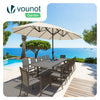 VOUNOT Double Garden Parasol with Hand Crank with Cover, 4.6m Beige