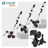 VOUNOT Folding Shopping Trolley, Aluminium Lightweight Shopping Cart 58L Black