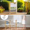 VOUNOT Large Clothes Airer Foldable 2-Level with Wings & Casters White&Wood Look - VOUNOTUK