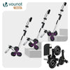 VOUNOT Folding Shopping Trolley, Aluminium Lightweight Shopping Cart 60L Black
